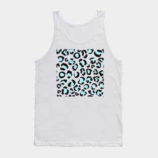 Blue Leopard Print Tank Top